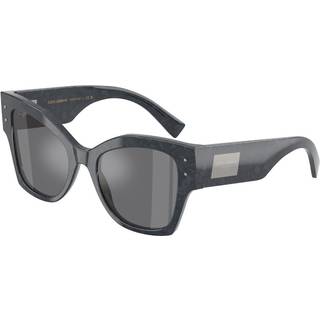 Dolce & Gabbana DG4478F Asian Fit 34416V 53 Solbriller Kvinder Grå - Pattern Dark Grey Lace - 53mm