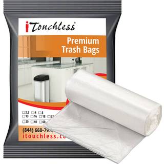 Itouchless 50 tæller små/mellemstore skraldesposer passer til 2 3 4 5 og 6 gallon skraldespand Stærk badeværelse køkken affald kan foringer til a