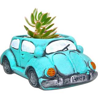 Ascrafter Cute Light-Blue Car Succulent Planter Pot Flower Pots Succulent Planter Containere til hjemmeklasselokale indend?rs udend?rs plantedeko