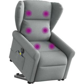 elektrisk massagestol med løftefunktion stof lysegrå