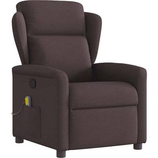 Massagestol Stof Mørkebrun - Ja / Manuel tilbagelæningsfunktion