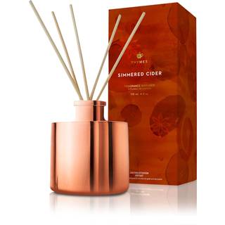 Thymes petite simmeret cider diffusor - hjemmeduftdiffusor s?t inkluderer reed diffusor sticks duftolie og rose guldglas flaskeolie diffusor (4 f