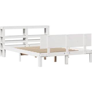 sengeramme med sengegavl 120x190 cm massivt fyrretræ hvid