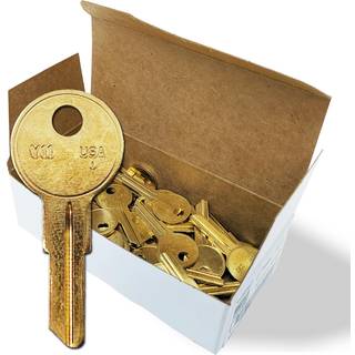 Summit Doorware Y11 Key Blanks in Premium Brass | Uklippede blanke n?gler til hjemme- og professionel brug | Pakke med 50 blanke taster
