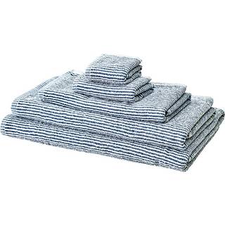 MAISON håndklæde 50x100 cm - strib petrolfarvet og hvid (På lager i butik)