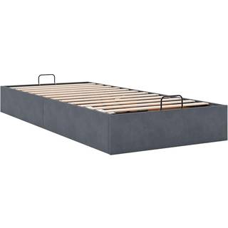 osmannisk sengeramme uden madras 90x190 cm fløjl mørkegrå