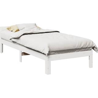 Sengeramme Uden Madras Massivt Fyrretræ - Hvid / 80 x 200 cm