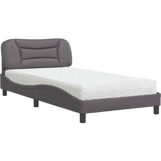 Seng Med Madras Kunstlæder - Grå / 100 x 200 cm