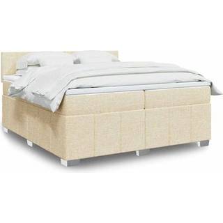 Kontinentalseng Med Madras Stof Farvet Creme - Med ensartet mønster / 200 x 200 cm