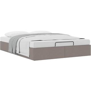 Osmannisk Sengeramme Uden Madras Stof Farvet - Gråbrun / 140 x 200 cm