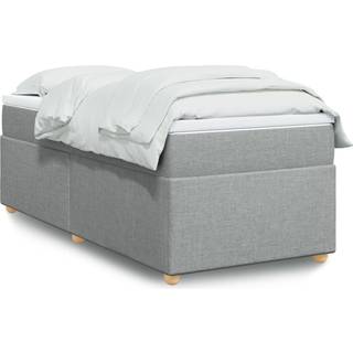 Kontinentalseng Med Madras Stof - Lysegrå / 80 x 200 cm