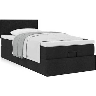 osmannisk sengeramme med madras 80x200 cm stof sort