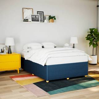 sengeramme uden madras 160x200 cm stof blå