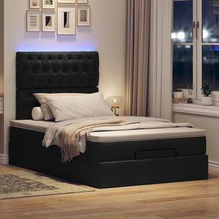 osmannisk sengeramme med madras 120x190 cm stof sort