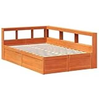 Seng Med Reol Uden Madras 200X200Cm Massivt Fyrretræ - Gyldenbrun / 120 x 190 cm