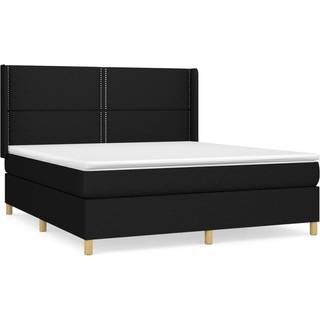 kontinentalseng med madras 180x200 cm stof sort