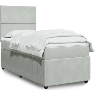 Kontinentalseng Med Madras Fløjl Lysegrå - Med ensartet mønster / 100 x 200 cm