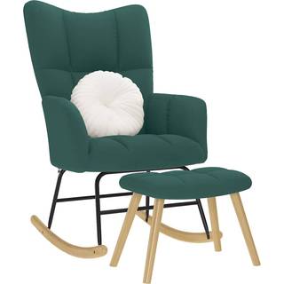 Gyngestol Stof - Mørkegrøn / Med fodskammel