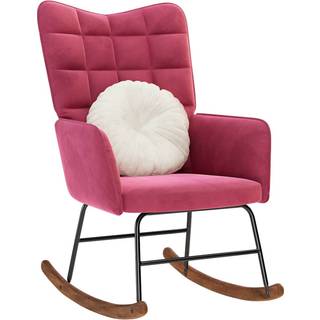 Gyngestol Fløjl - Vinrød / Uden fodskammel