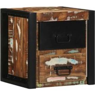 sengeskab 40x35x40 cm massivt genbrugstræ flerfarvet