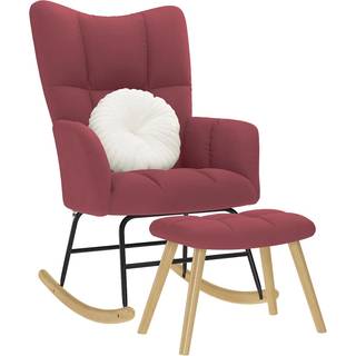 gyngestol med fodskammel Stof vinrød