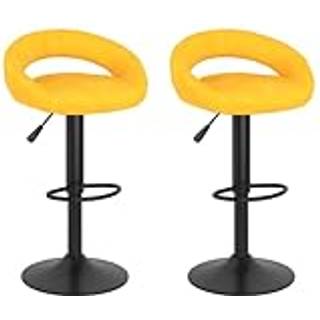barstole 2 stk. fløjl sennepsgul