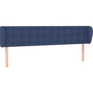 Sengegavl Med Kanter Stof - Blå / 183 x 23 x 78/88 cm