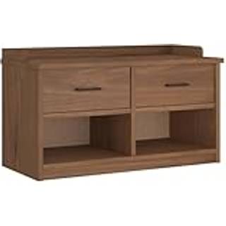 Entrébænk Sandnes 87X40X50 Cm Massivt Fyrretræ - wallnut