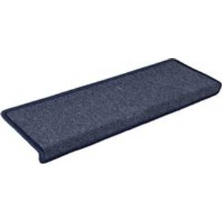 trappemåtter 30 stk. 65 x 21 x 4 cm mørkegrå og blå rektangulær kant