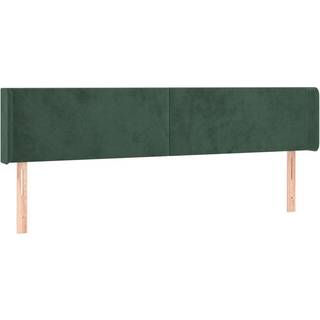 Sengegavl Med Kanter Fløjl - Mørkegrøn / 163 x 16 x 78/88 cm