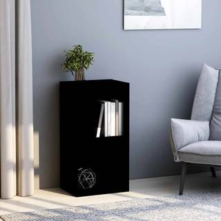 bogreol med 2 hylder 40x30x76,5 cm konstrueret træ sort