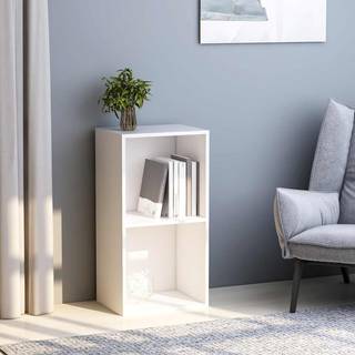 bogreol med 2 hylder 40x30x76,5 cm konstrueret træ hvid