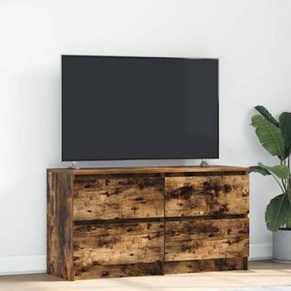 Tv-Bord 100X35X54 Cm Konstrueret Træ Etræsfarve - 100 cm (4 skuffer) / Røget eg