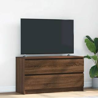 Tv-Bord 100X35X54 Cm Konstrueret Træ Etræsfarve - 100 cm / Brun eg