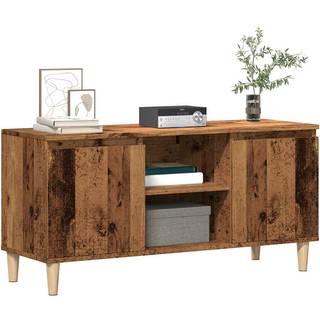 Tv-Bord Med Massive Træben 103,5X35X50 Cm - Gammelt træ