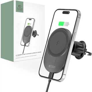 Tech-Protect MM15W-V1 Trådløs Oplader til Ventilation - MagSafe Kompatibel - Sort