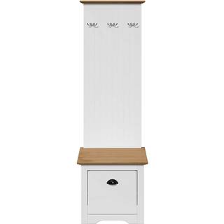 entréskab med kroge BODO 50x40x157 cm hvid og brun