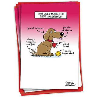 Nobleworks - Pakke med 3 humoristiske Valentinsdag lykønskningskort med konvolutter Funny Cartoon Pet Doggy Love Holiday for Men and Women Couple