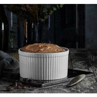 Pillivuyt porslin 3,75-kopp 6-1/2-tums diameter klassisk veckad souffelrätt