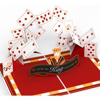 LovePop Everyday Pop -Up Card til hende - 3D Love Novelty lykønskningskort - Spiller Deck Winning Hand - 5 """" X 7 """" - Blank Notecard & Convolut