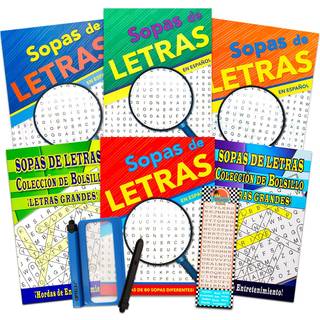 Spansk ord Find puslespilsb?ger til voksne seniorer - S?t med 6 ord s?geb?ger (over 390 puslespil i alt) ~ Libros de B Squeda de Palabras y Cruci