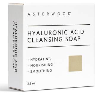 Asterwood Hyaluronic Acid Cleansing Face Soap - Ansigtssbe til kvinder og mnd - Kollagenforstrkende fugtgivende, bldgrende beroligende - Bar