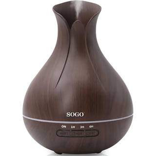 Sogo elektrisk ultralydsfugter og aromadiffusor, mørkt træ