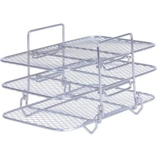 Rack i rustfrit stål med 3 hylder 19,2×12,7×11,5 cm - Til Airfryer