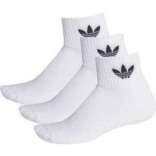 adidas Mid Ankle Socks 3-Pack White/ White/ Black 43-45 - Black - 43-45