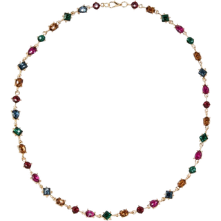 Mens Multi Stone Chain Necklace