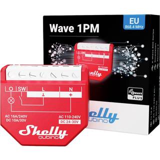 Shelly Wave 1PM - Z-Wave relæ med effektmåling (24VDC/230VAC)