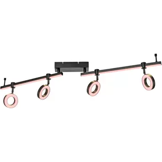 JUST LIGHT. Loftlampe LOLAsmart Bileda, 4 lyskilder, sort