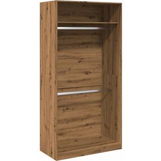 klædeskab 100x50x200 cm konstrueret træ egetræsfarve