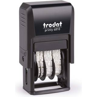 Trodat Printy 4810 SELV INKING DATA STAMP - Dagm?neder (i bogstaver) ?r - Sort bl?kindtrykst?rrelse: 20 x 3,8 mm